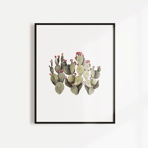 Cactus decor, Cactus printable set, Pastel cactus art, Botanical print, Watercolor wall art, Succulent art, Digital art prints, Boho decor image 4