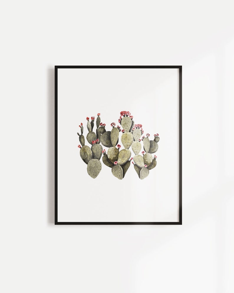 Cactus decor, Cactus printable set, Pastel cactus art, Botanical print, Watercolor wall art, Succulent art, Digital art prints, Boho decor image 4