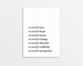 Printable We Stand For Art Print