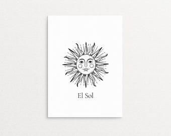 Printable Art El Sol Loteria Print | Wall Art , Latina, Latino, Spanish Quote Digital Download, Latinx, Sun, Mexican