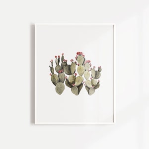 Cactus decor, Cactus printable set, Pastel cactus art, Botanical print, Watercolor wall art, Succulent art, Digital art prints, Boho decor image 3