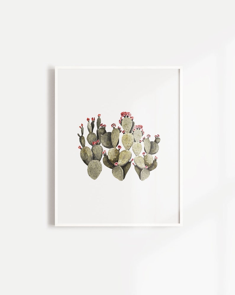 Cactus decor, Cactus printable set, Pastel cactus art, Botanical print, Watercolor wall art, Succulent art, Digital art prints, Boho decor image 3