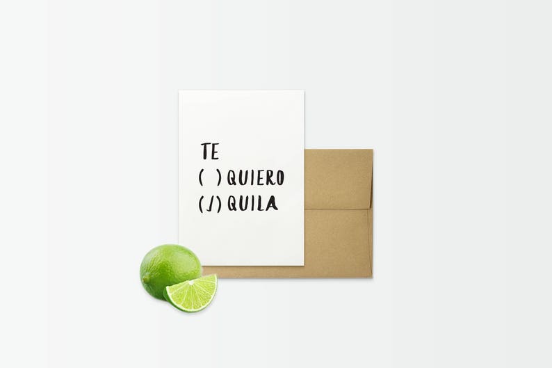 Printable Tequila Greeting Card Funny, Te Quiero, Te Amo, Amor, LatinX, Spanish Card image 2