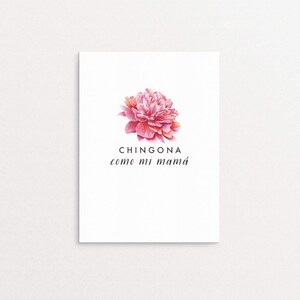 Printable Chingona Como Mi Mamá Spanish Mother&#39;s Day Poster Wall Art Digital Download
