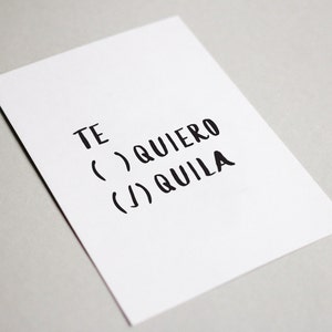 Printable Tequila Greeting Card Funny, Te Quiero, Te Amo, Amor, LatinX, Spanish Card image 3