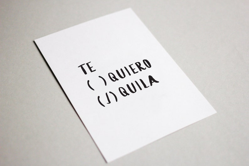 Printable Tequila Greeting Card Funny, Te Quiero, Te Amo, Amor, LatinX, Spanish Card image 3