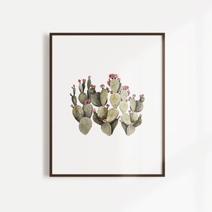 Cactus decor, Cactus printable set, Pastel cactus art, Botanical print, Watercolor wall art, Succulent art, Digital art prints, Boho decor image 5
