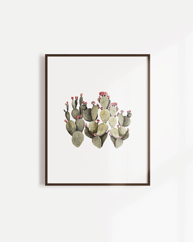 Cactus decor, Cactus printable set, Pastel cactus art, Botanical print, Watercolor wall art, Succulent art, Digital art prints, Boho decor image 5