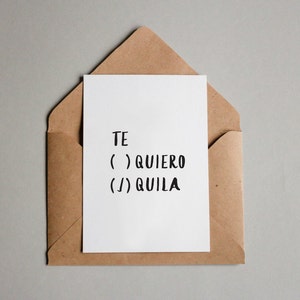 Printable Tequila Greeting Card Funny, Te Quiero, Te Amo, Amor, LatinX, Spanish Card image 4