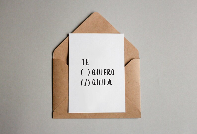 Printable Tequila Greeting Card Funny, Te Quiero, Te Amo, Amor, LatinX, Spanish Card image 4