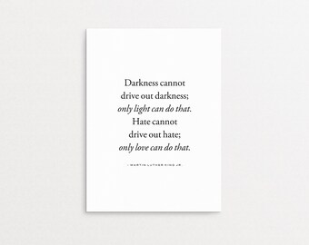 Printable Martin Luther King Jr Quote for Black Lives Matter Equality Rights BLM Protest