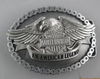 rare vintage harley davidson eagle wings  biker buckle