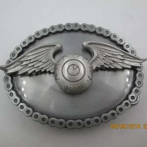 vintage von dutch flying eyeball  biker belt buckle   3&quot; x 4&quot;