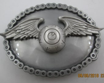 Jahrgang von holländischen fliegenden Augapfel Biker Gürtelschnalle 3 "x 4"