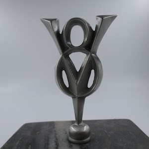 vintage V-8 ford symbol ratrod hotrod car hood ornament