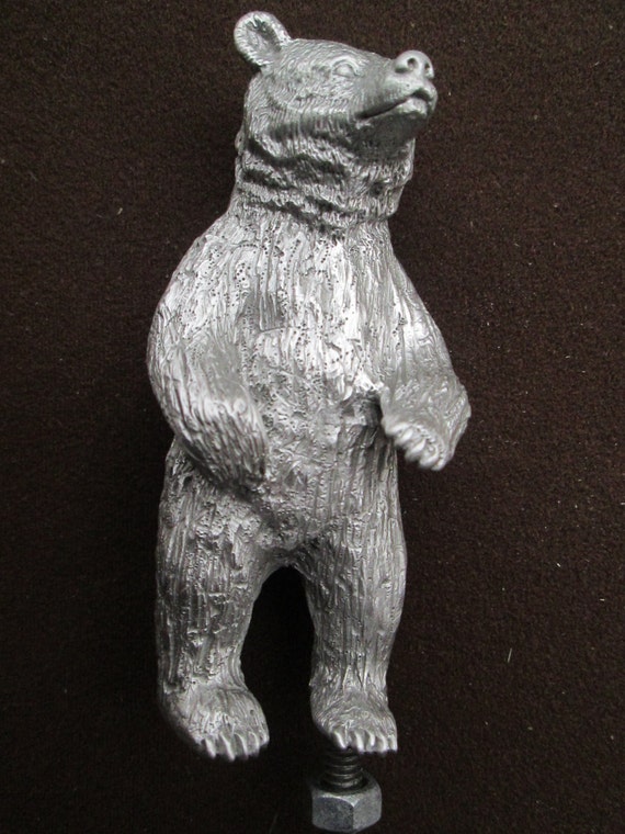 grizzly bear, kodiak, alaska, rat rod, hot rod, car hood ornament