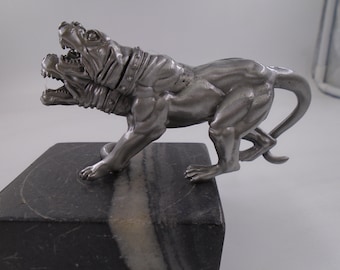 very rare cerberus 3-headed dog greek mythology car hood ornament