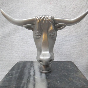 texas longhorn steer head rare ratrod  hotrod  car hood ornament