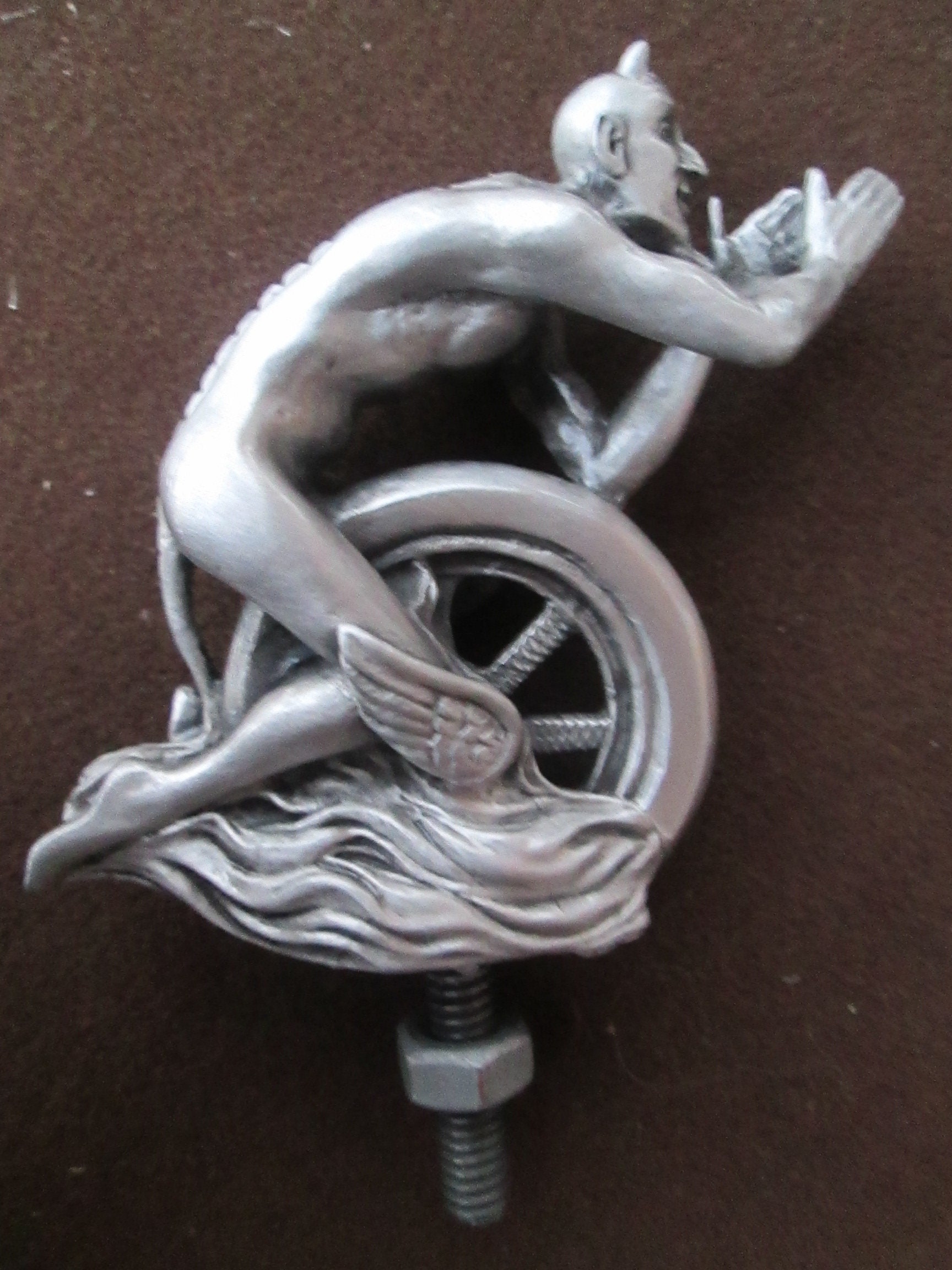 Satan riding tire rolling devil hotrod ratrod car hood Etsy