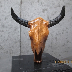 texas longhorn skull, hand painted, ratrod, hotrod, car hood ornament