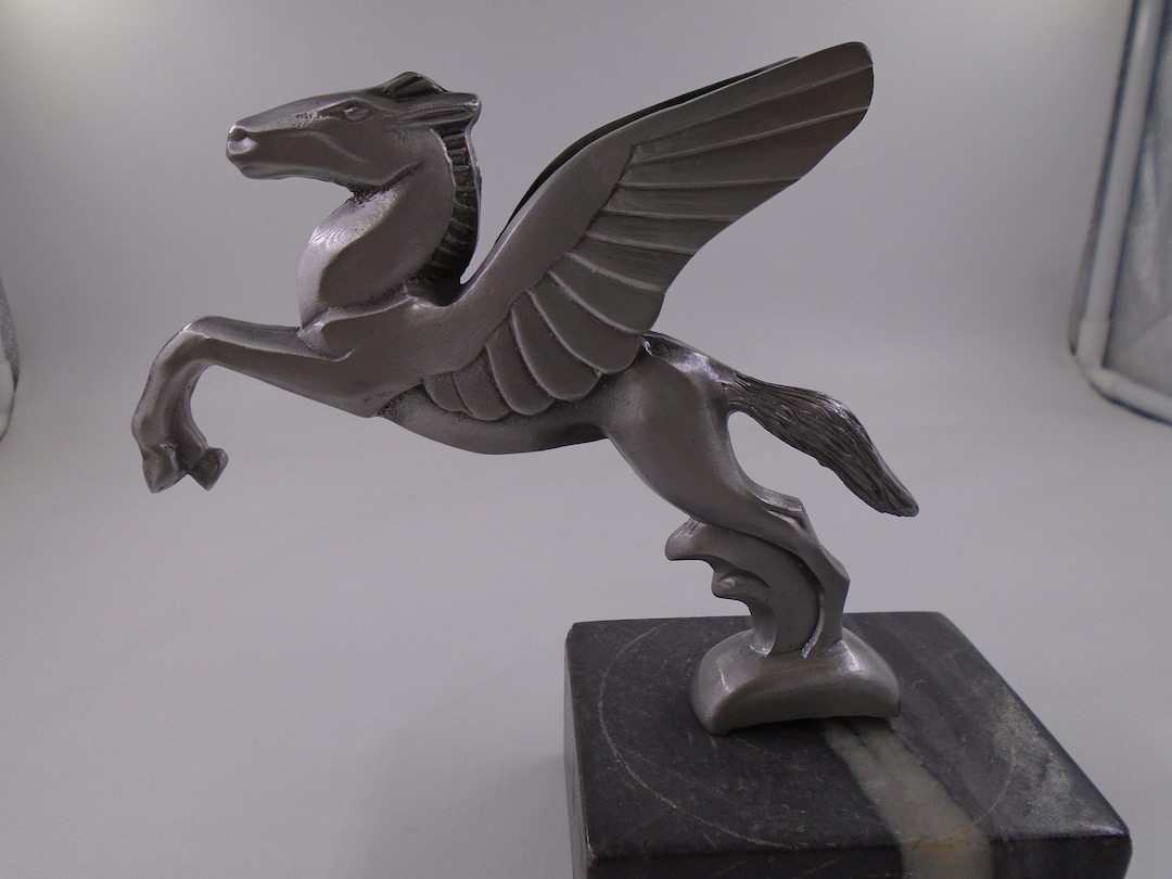 Vintage Mobil Pegasus Greek Mythology Flying Horse Car Hood Ornament Etsy