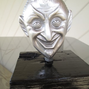 smiling satan evil devil lucifer  hotrod ratrod  car hood ornament