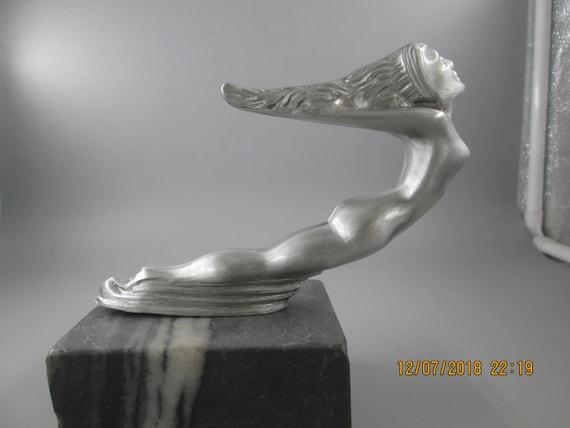 Rare Flying Nymph Winged Lady 1920's Cadillac Ratrod Car Hood Ornament 