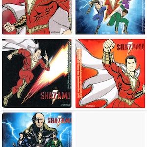 ライセンス* Shazam ステッカー - Shazam DC コミック - 封筒シール、パーティーの記念品、保護者への報酬表、優秀教師の誕生日パーティー