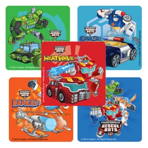 Rescue Bots Stickers - Transformer Stickers - Envelope Seals, Party ...