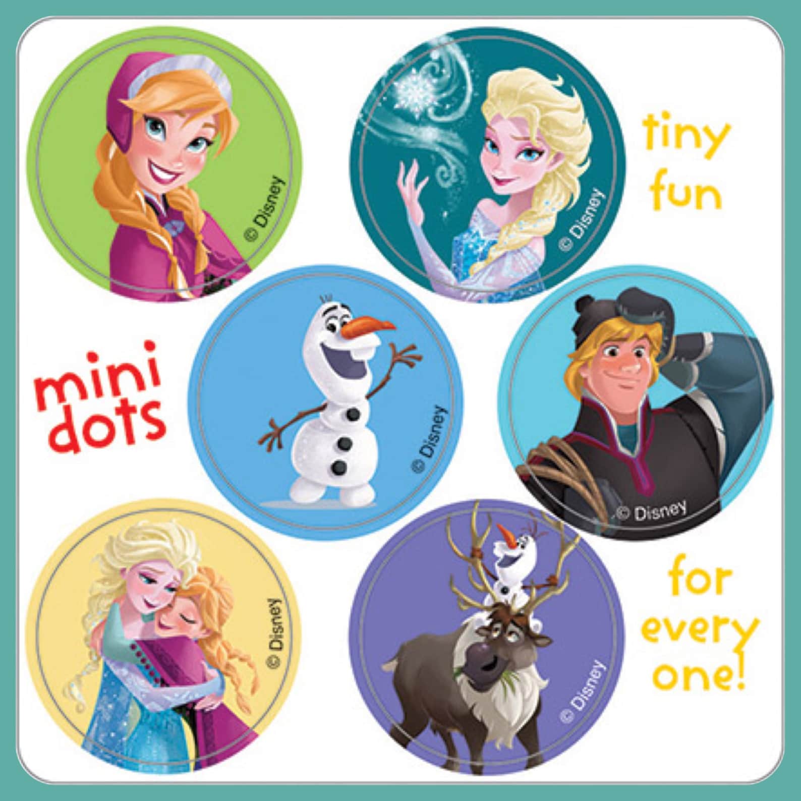 Frozen Stickers Dots Elsa Anna Envelope Seals, Party Favours, Reward