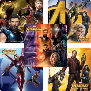 アベンジャーズ ステッカー - アベンジャーズ インフィニティ ウォー パーティー - 封筒シール、パーティーの記念品、保護者への報酬表、功労賞、教師、ヒーロー