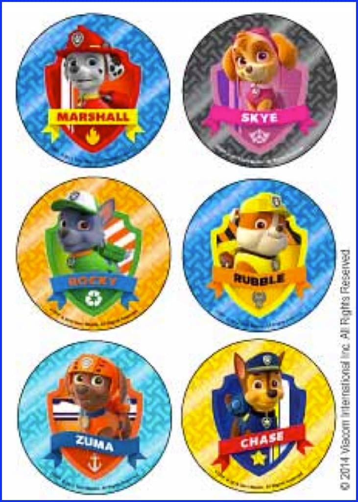 perler Lokomotiv pedal Paw Patrol Stickers Envelope Seals Favors Reward Charts | Etsy