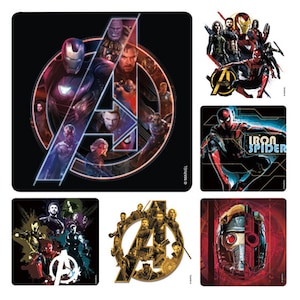 アベンジャーズ ステッカー - アベンジャーズ インフィニティ パーティー - 封筒シール、パーティーの記念品、ご褒美表、親、功績賞、先生の誕生日用品