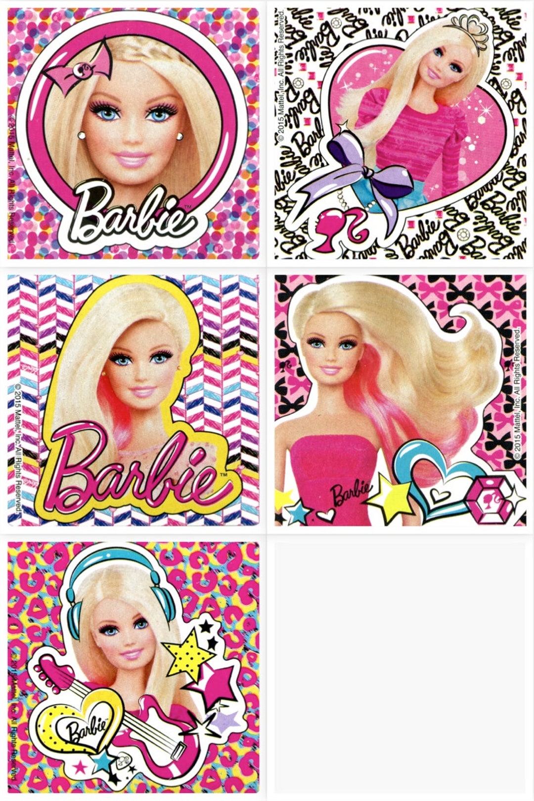 Licensed Barbie Stickers Envelope Seals, Favours, Reward, Merit Awards  Reward Charts Birthday Party Favors Gifts/scrapbooking 
