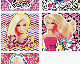 Licensed Barbie Stickers - Envelope Seals, Favours, Reward, Merit Awards - Reward Charts - Birthday Party Favors - Gifts/Scrapbooking