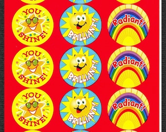 Scratch and Sniff Stickers -Make Merit Awards, Reward Charts, Scrapbooking, Photo Safe - Scratch n Sniff TUTTI FRUTTI Scent - Praise Words