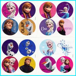 アナと雪の女王 ステッカー ドット - エルサ アナ - 封筒シール、パーティーの記念品、保護者へのご褒美表、教師への功労賞 - オラフ ドット