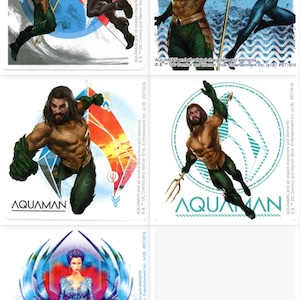 ライセンス品* アクアマン ステッカー - DC コミック - 封筒シール、パーティーの記念品、ご褒美表、親、功績賞、先生の誕生日パーティー
