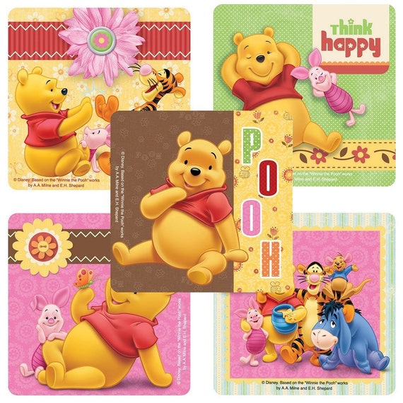 Winnie the Pooh Stickers Winnie Pooh Party Envelope Seals, Party Favors,  Reward Charts Parents, Merit Awards Teachers Birthday Party 