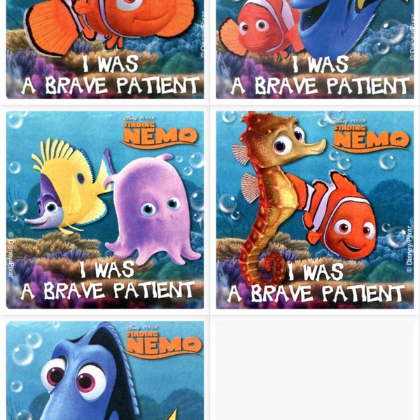 Nemo Stickers Patient Rewards - Finding Nemo Great Patient - Envelope Seals, Doctor Stickers, Rewards, Medical Stickers Nurses Dentists