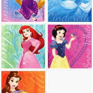 Princess Glitter Stickers - Envelope Seals, Favours, Reward, Merit Awards - Reward Charts - Birthday Party Favors - Gifts - Disney Stickers