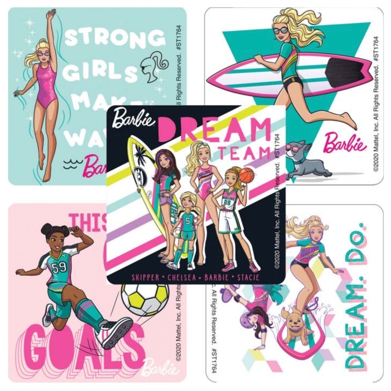 Licensed Barbie Stickers - Envelope Seals, Favours, Reward, Merit ...
