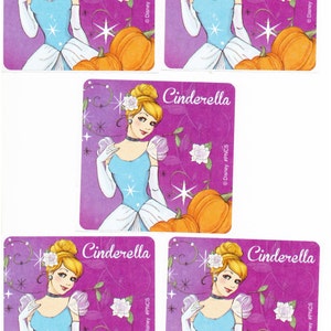 Disney Princess Cinderella Stickers - Envelope Seals, Favors, Reward Charts Merit - Ariel Snow White Rapunzel Aurora Cinderella - Party