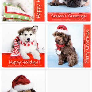 犬用ステッカー - クリスマス用ステッカー - レイチェル・ヘイル - 封筒シール、パーティーの記念品、ご褒美表、親の功績賞、教師用子犬用ステッカー