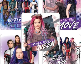 Disney Descendants Stickers - Disney Birthday Stickers - Envelope Seals Party Favors Reward Chart Parents, Merit Teacher Birthday Planner