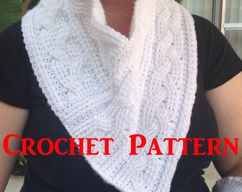 Crochet Cowl Pattern, Cable Crochet Pattern, Neckwear Pattern, PDF Cables, How to Make a Cowl, How to Crochet, Winter Cowl Pattern, Cables
