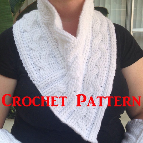 Crochet Cowl Pattern, Cable Crochet Pattern, Neckwear Pattern, PDF Cables, How to Make a Cowl, How to Crochet, Winter Cowl Pattern, Cables