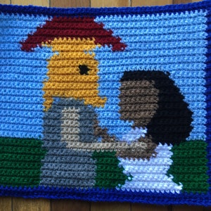Shakespeare Graph, Troilus and Cressida Pattern, Shakespeare Crochet, Crochet Pattern, C2C Graphghan, 50x50 Graph, Shakespearian Crochet