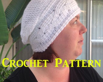 Crochet Hat Pattern, Cable Crochet Pattern, Slouchy Hat Pattern, PDF Cables, How to Make a Hat, How to Crochet, Winter Hat Pattern, Cables