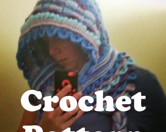 Crochet Hoodie Pattern, Crochet Pattern Hood, Scoodie Pattern, Dragon Stitch Pattern, How to Crochet, Digital Download Crochet, Pattern PDF